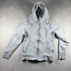 Lululemon Scuba Women’s Size 8 Gray Full Zip Hoodie Distressed Heavy