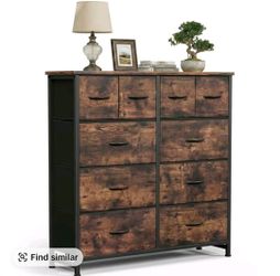 New 10-Drawer Fabric Storage Chest, Sturdy Furniture with Metal Base, Dresser for Bedroom, Organizer for Closet