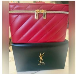 Yves Saint Laurent YSL Beauté Red Quilted Vanity Case