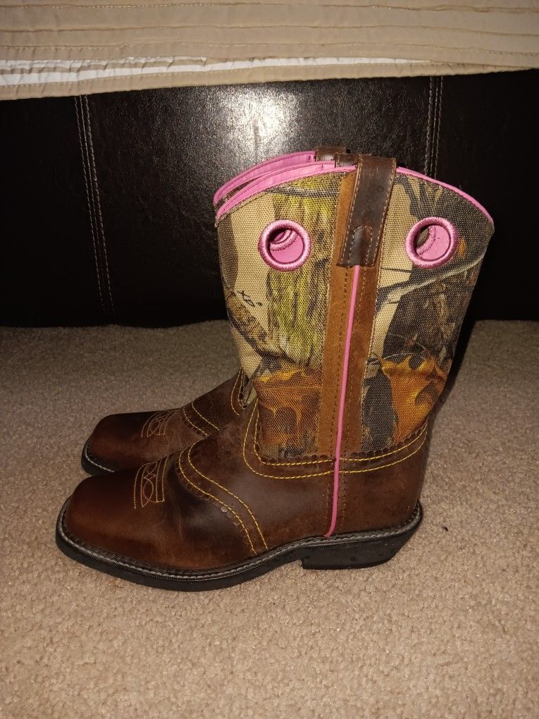 Pink + Camouflage Cowgirl Western Boot