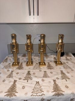 Set of 4 Gold Nutcracker Figurines