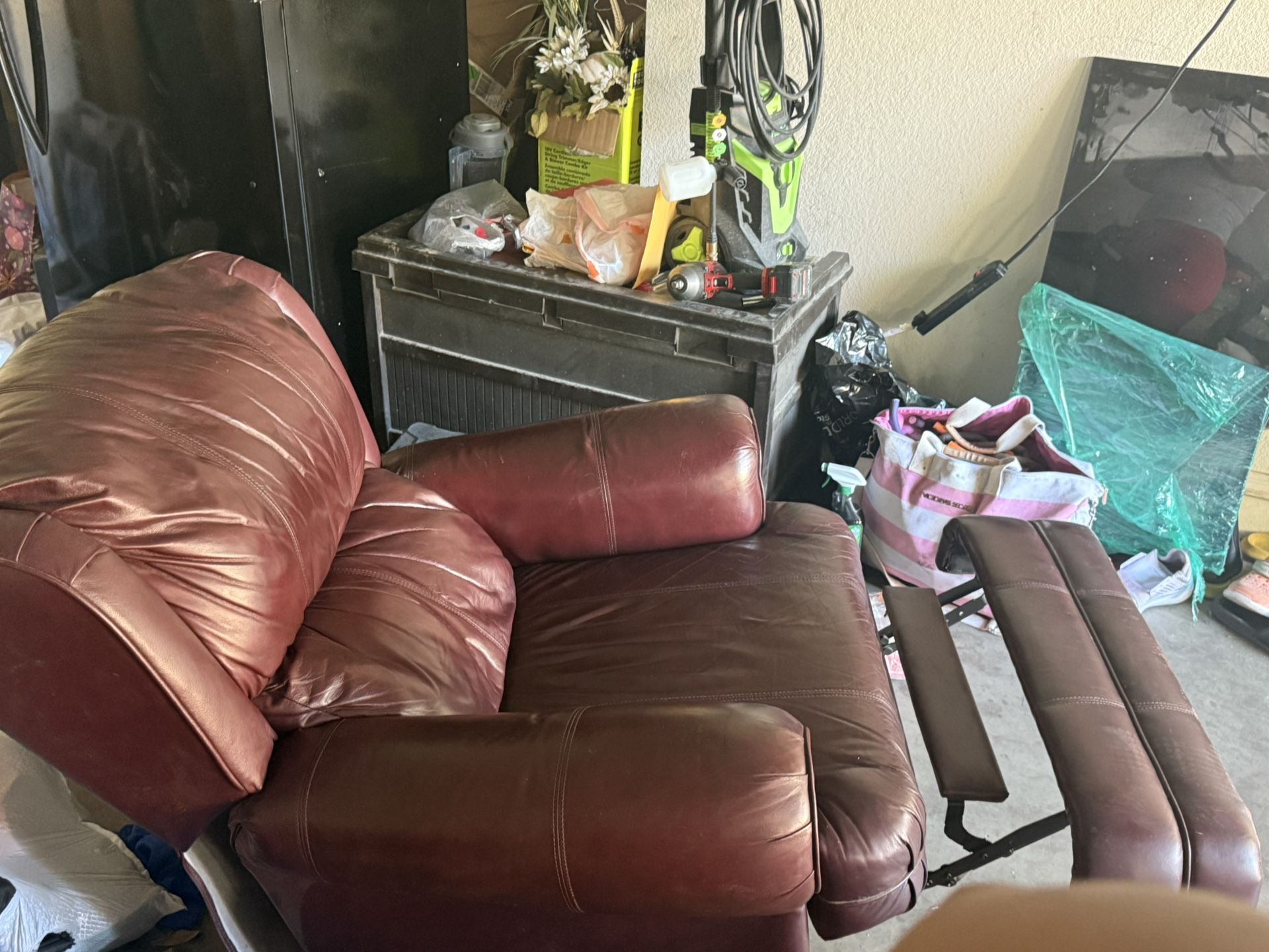 Leather Recline Rocking Chair $110