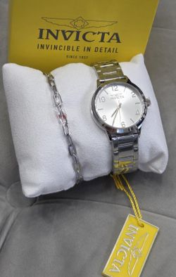 INVICTA Wildflower Women's Watch 34mm Silver & Paperclip Bracelet 47270 New $595