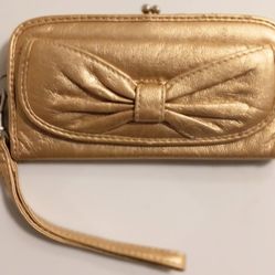 Gold Bow tie Wristlet