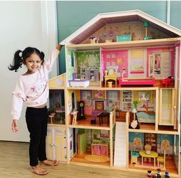 KidKraft Majestic Mansion Dollhouse and Hape Dolls