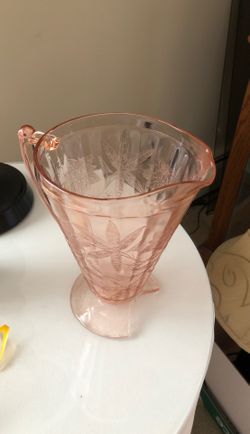 Depression glass pitcher