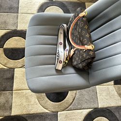 Brown monogram shoulder bag with strap