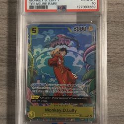 MONKEY D. LUFFY TREASURE RARE ONE PIECE OP08-TWO LEGENDS 2024 109 PSA 10