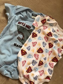Shark and Superman Onesies 6 months