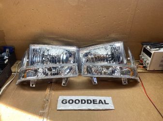 #60 Fit 99-04 Ford F-250/350/450/550 Chrome Clear Headlight 