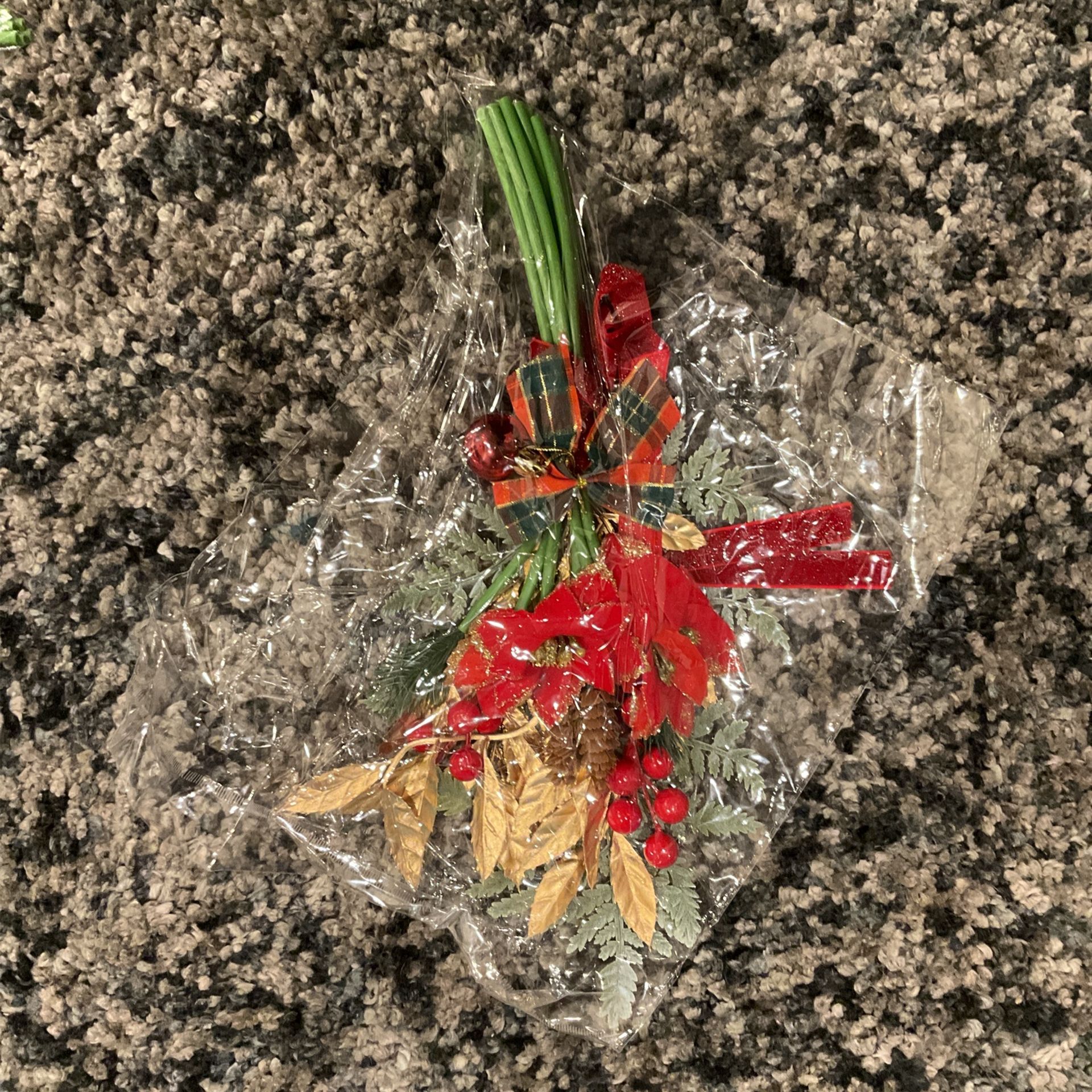 Christmas Poinsettias Decorations (Total Of 6)