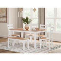 Gesthaven Natural and White 6 Piece Dining Set
