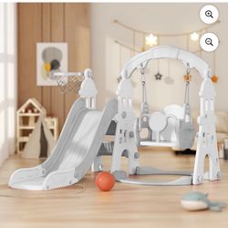 Indoor Toddler Slide Swing Play Set 