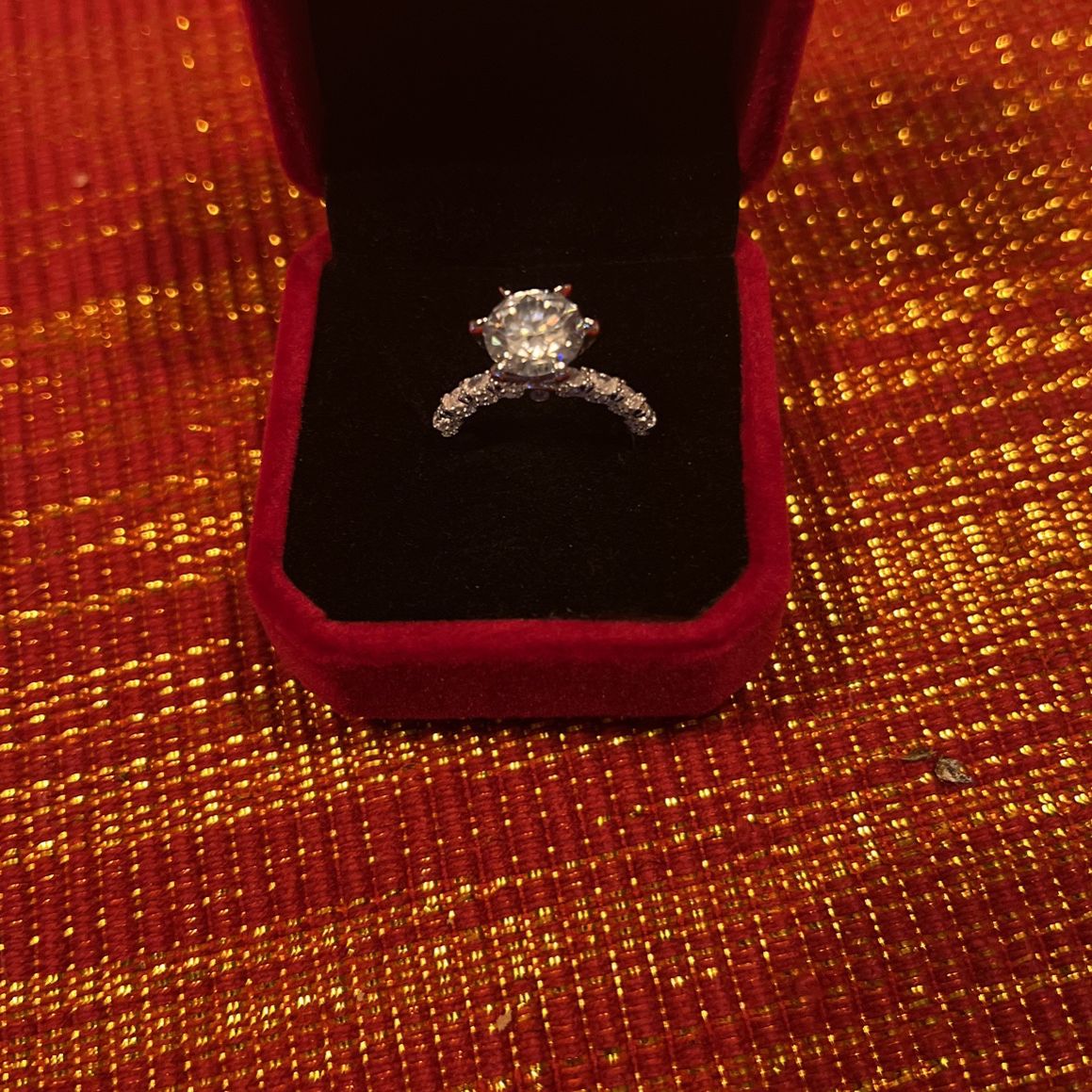3CT Diamond Ring GRA Certified Moissanite Engagement Ring Size 7 