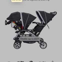 Baby trend Double Stroller With Car seat 
