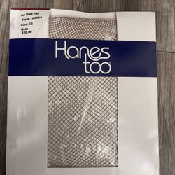 Size CD hanes too net thigh high color nude Vintage  #3