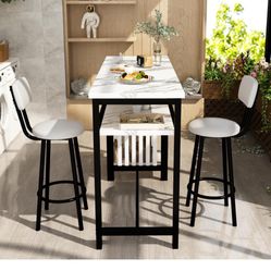 Tall Table With 2 Tall Chairs.
