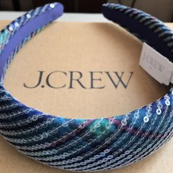 (NEW) WOMEN’S J.CREW FACTORY SEQUIN TARTAN PUFF HEADBAND - SIZE: OS (ONE SIZE)