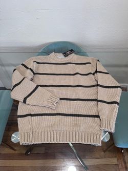 Harvey Shakay Striped Knit Crewneck Sweater