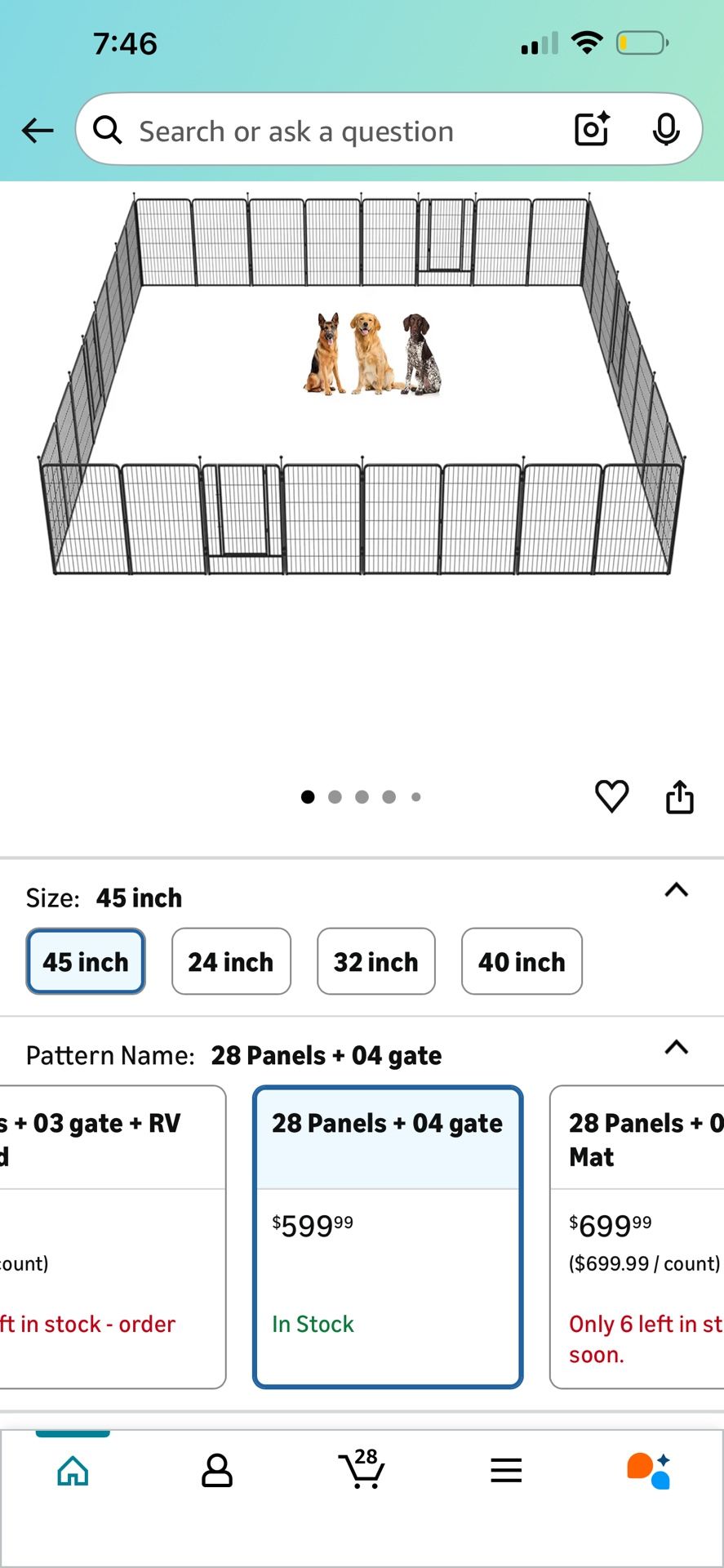 FXW 45” Tall Pet Play pen 32” Panels (35th Ave & Bell Rd)