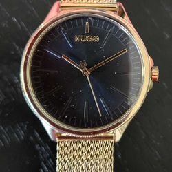 Hugo Boss gold mesh men's watch 