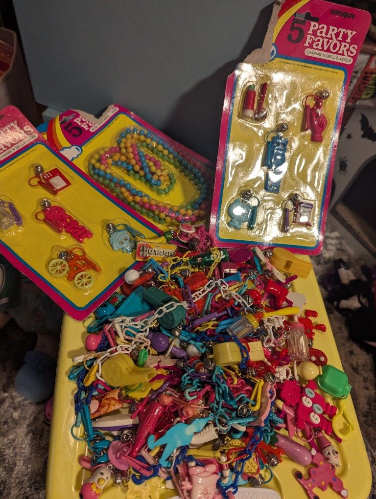 Vintage Plastic Necklace Retro Charms Lot