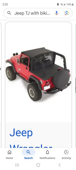 Jeep Wrangler bikini top.