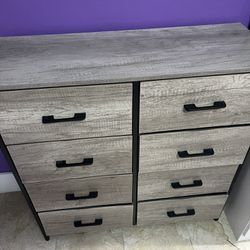 Light Gray Dresser with 8 Drawers 