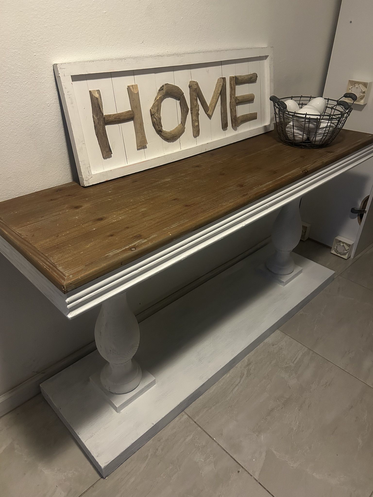 Wood Entry Table Farmhouse Design
