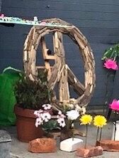 Peace sign ✌🏽folk art large - Driftwood $200