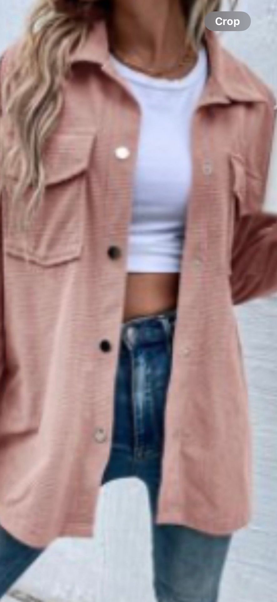 Pink Button Down Sweatshirt