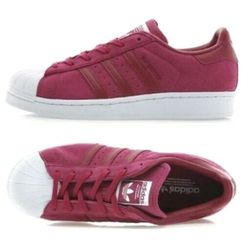 NEW adidas Women's SUPERSTAR SNEAKERS Red