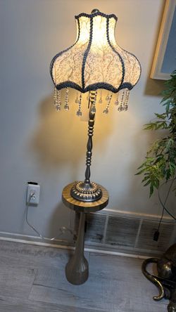 Two table lamp with two ending a table
