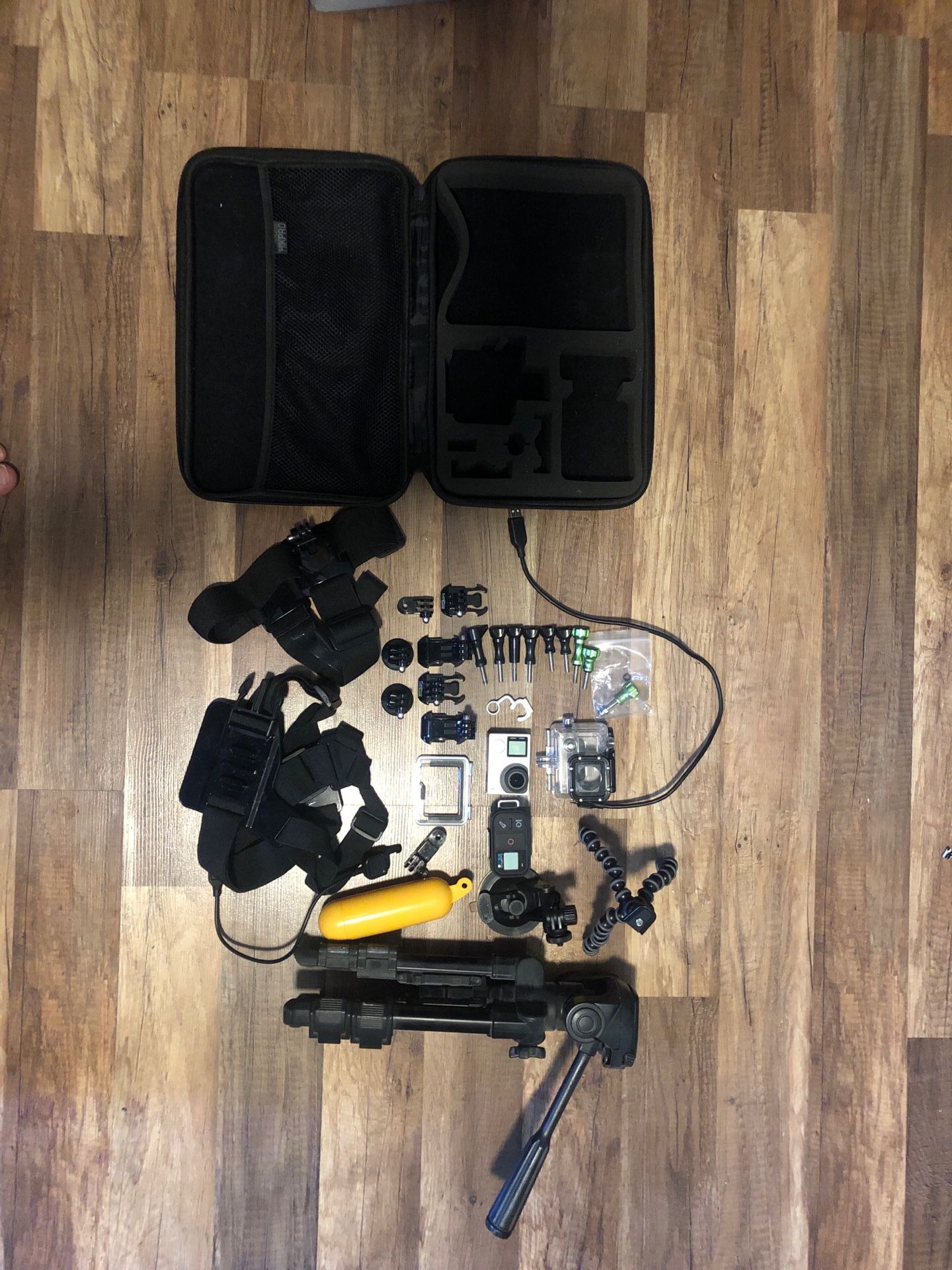 GoPro hero 4 silver with accessories and carrying case