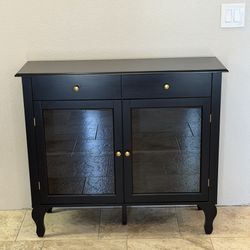 Sideboard With Glass Doors And Adjustable Shelves 