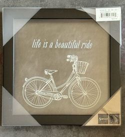 Brand New Vintage Bicycle shadow box with quote that reads “ It’s a beautiful ride “.