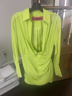 Gauge81 Bright Green Silk Mini Dress