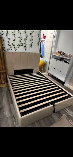 Full size bed frame with storage
