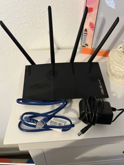 ASUS RT-AC65 Wireless Router Black with Ethernet Cable and Power Adapter