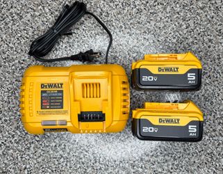 DEWALT 20V MAX XR Battery Kit 2x 5AH + Rapid Charger NEW