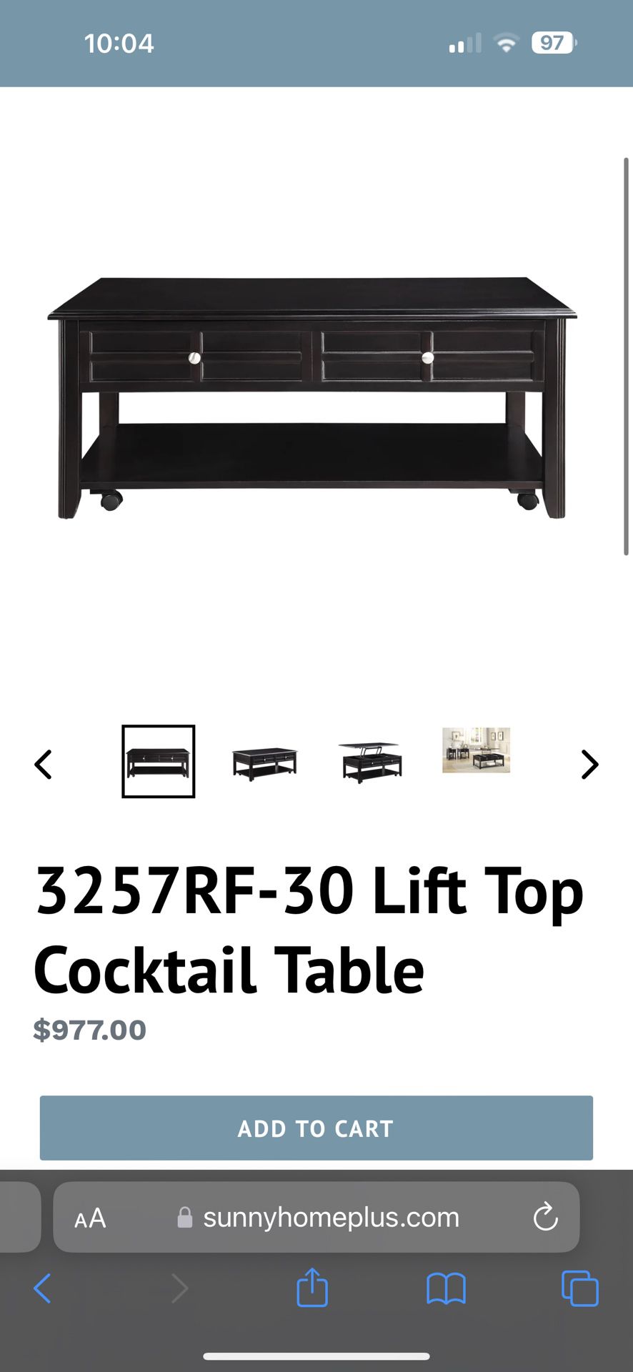 Lift Top Coffee Table 