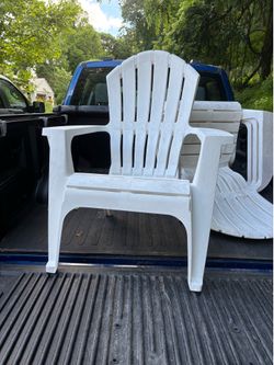 Outdoor chairs set of 4 white resin