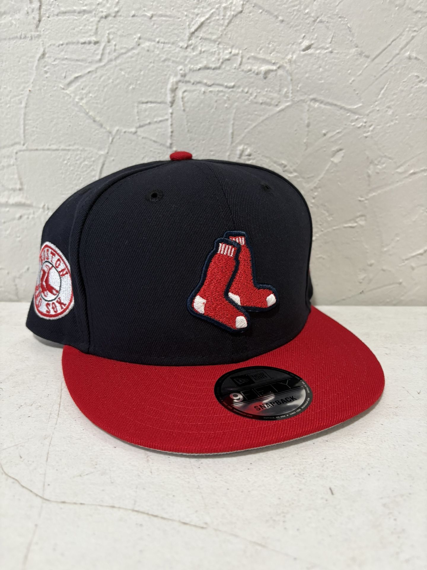 MLB New Era Boston Red Sox Navy Blue Red Brim Patch 9fifty SnapBack Hat