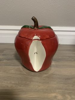 Glass Apple Cookie Jar
