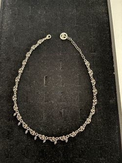 Elegant Statement Necklace, antique silver collar, 18 inch engine length