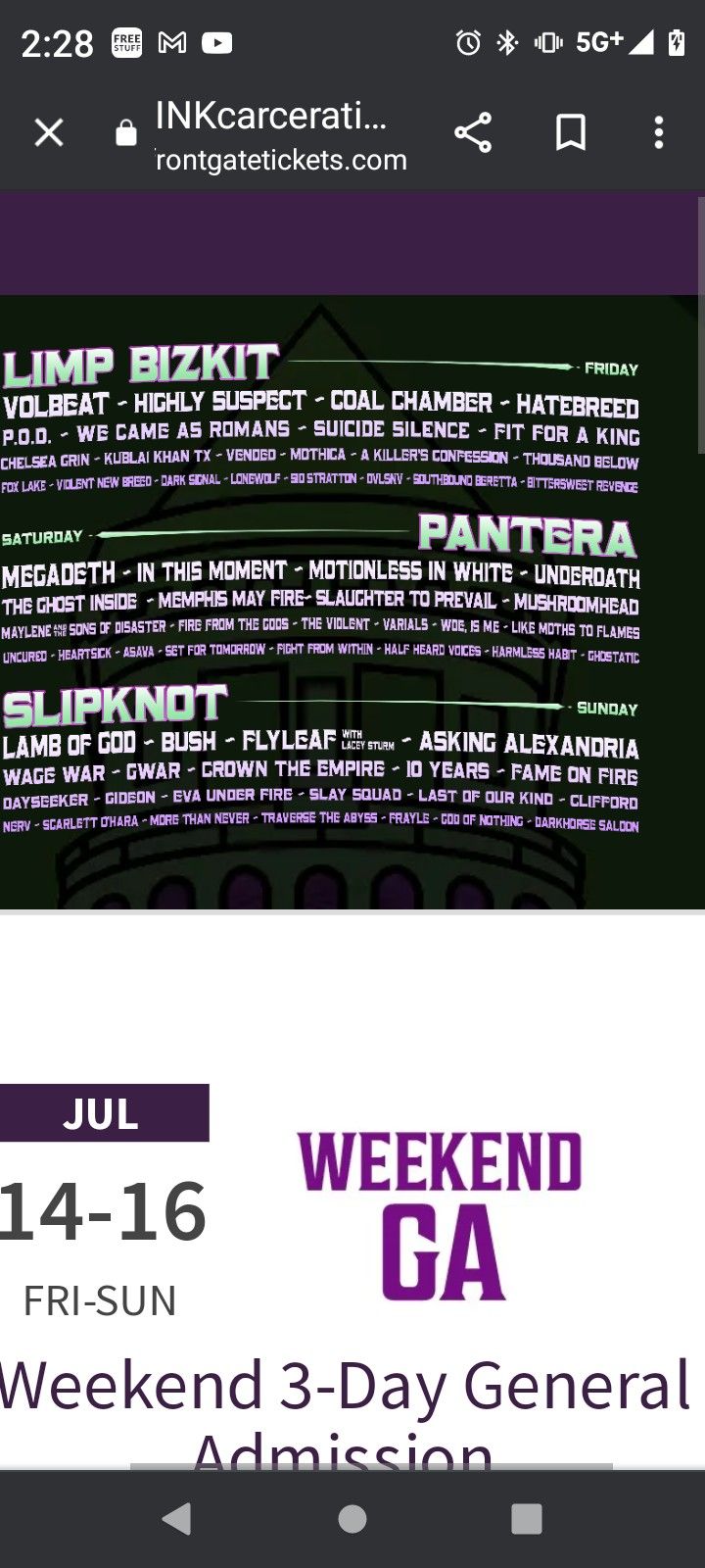 Limp Biskit/Pantera Concerty