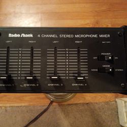 Radio Shack#4-channel stereo microphone mixer(#9-volt battery powered)