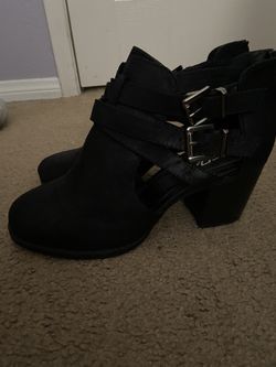 Black Booties Heels Size 10