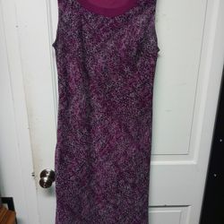 Women's SI Collection Purple Black And Gray Patterned Summer Dress No Sleeves