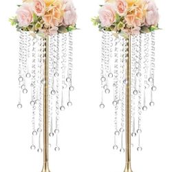 2 Pcs Crystal Flower Stand